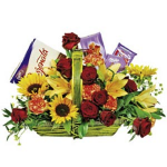 Arrangement in basket