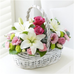 Beautiful Basket - Pink and White