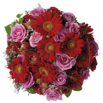 Bouquet of roses and gerberas