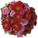 Bouquet of roses and gerberas