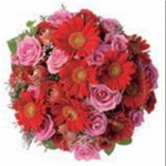 Bouquet of roses and gerberas