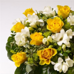 Rose and Freesia Posy - Cream and Yellow